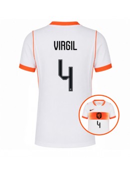 Nederländerna Virgil van Dijk #4 Replika Borta Kläder Dam VM 2026 Kortärmad